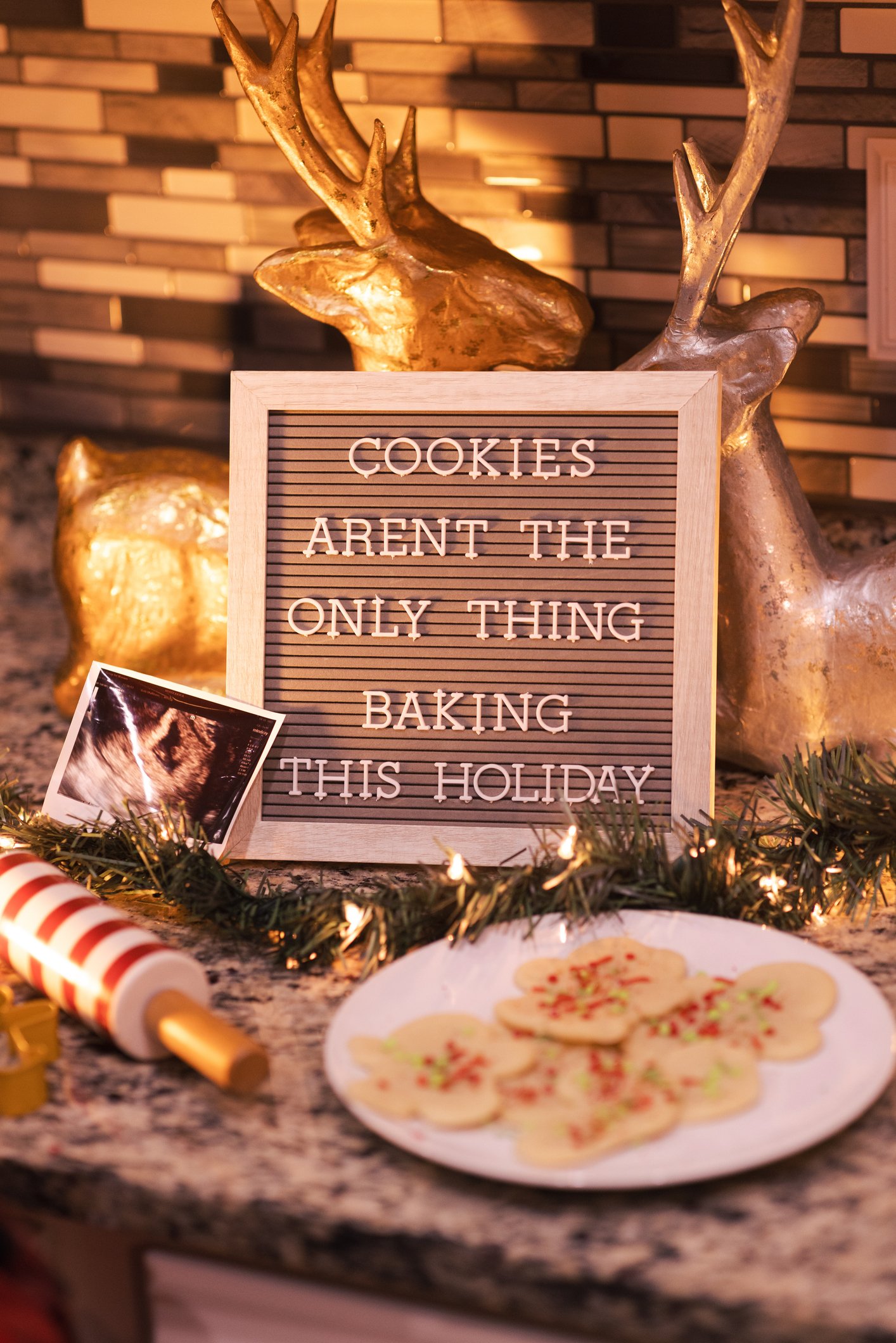 Holiday Pregnancy Announcement - Cookies Christmas