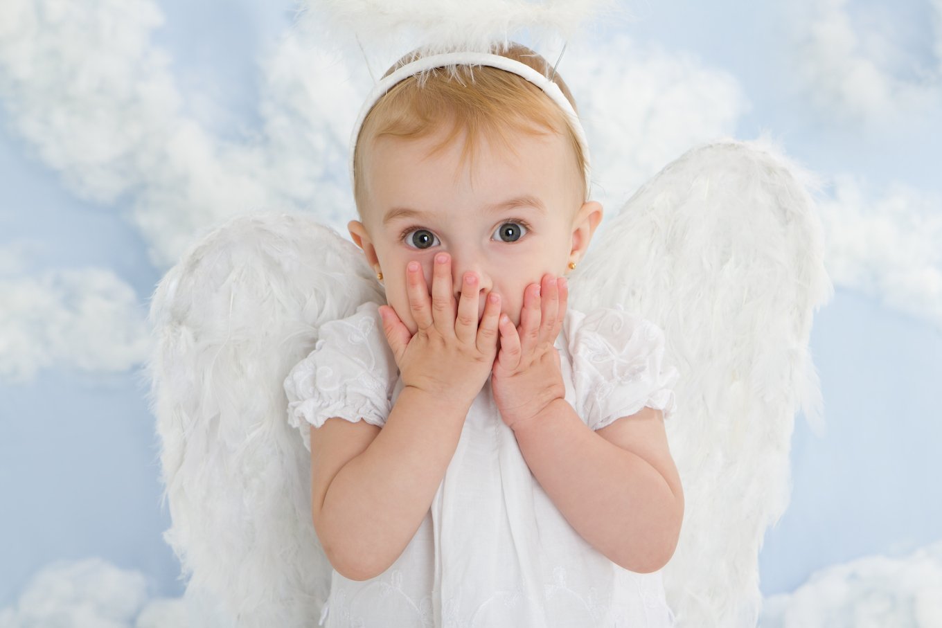 baby dressed like an angel