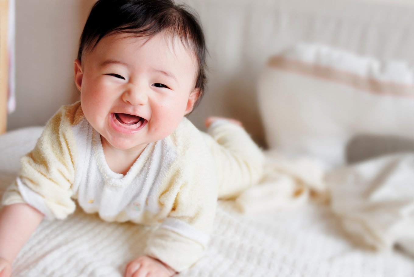 Baby girl laughing