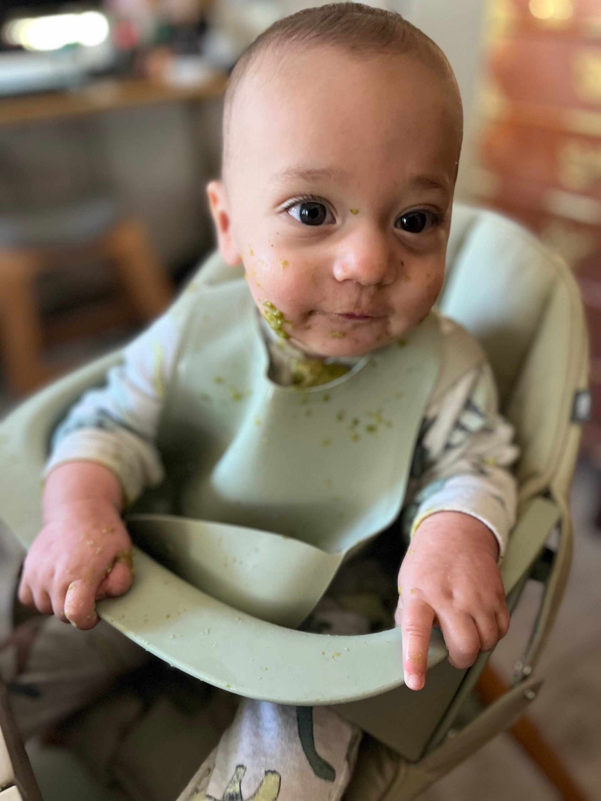 Marco eating solid foods