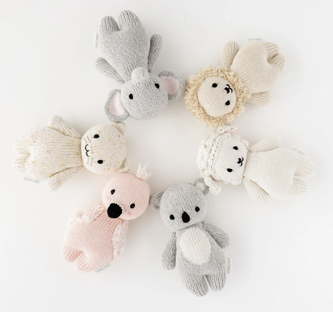 knit baby animal toys