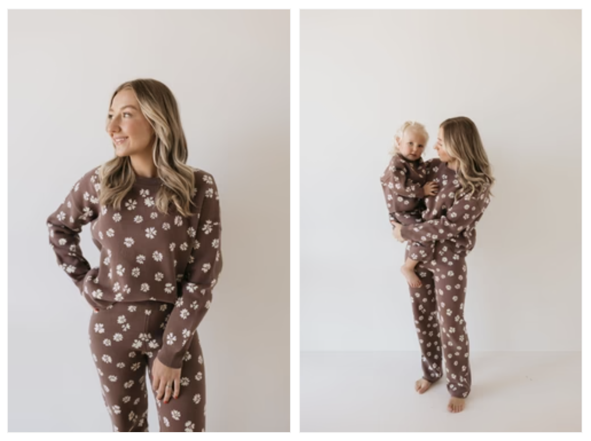 Women's Knit Pant Set | Midnight Meadow